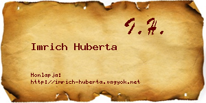 Imrich Huberta névjegykártya